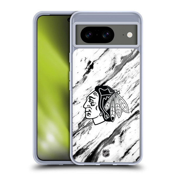 NHL Chicago Blackhawks Marble Soft Gel Case for Google Pixel 8