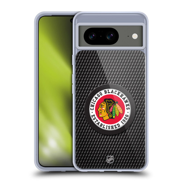 NHL Chicago Blackhawks Puck Texture Soft Gel Case for Google Pixel 8
