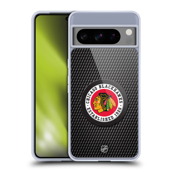 NHL Chicago Blackhawks Puck Texture Soft Gel Case for Google Pixel 8 Pro