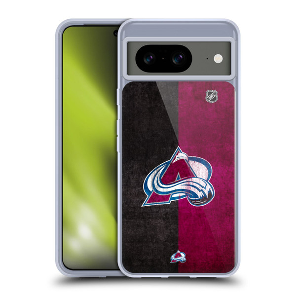 NHL Colorado Avalanche Half Distressed Soft Gel Case for Google Pixel 8