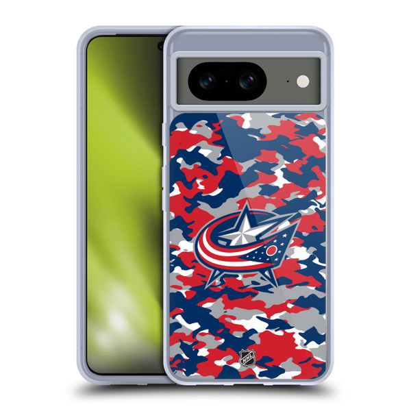NHL Columbus Blue Jackets Camouflage Soft Gel Case for Google Pixel 8