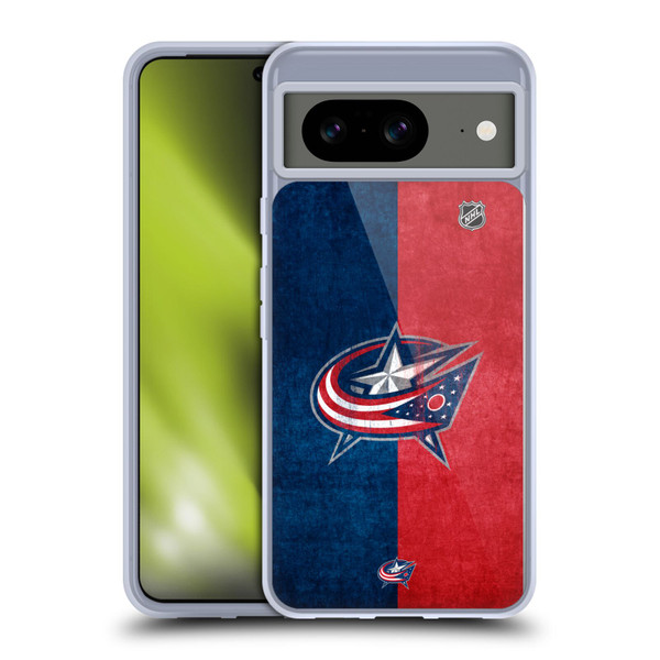 NHL Columbus Blue Jackets Half Distressed Soft Gel Case for Google Pixel 8