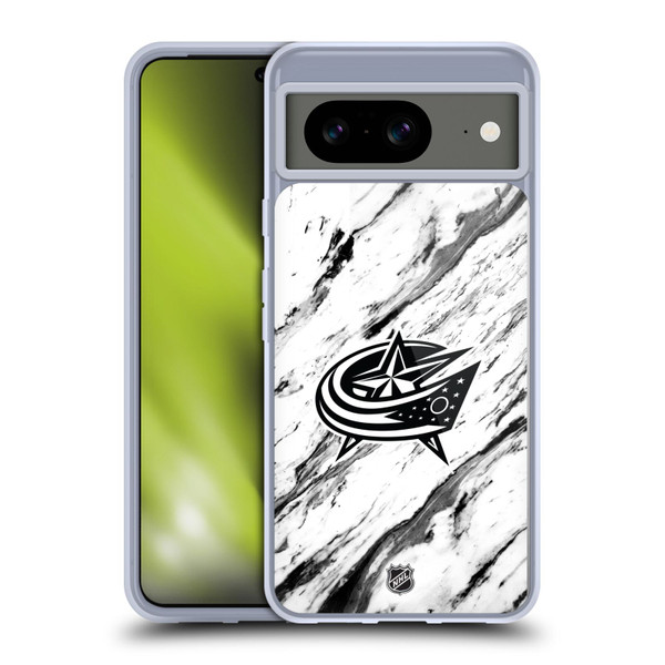 NHL Columbus Blue Jackets Marble Soft Gel Case for Google Pixel 8
