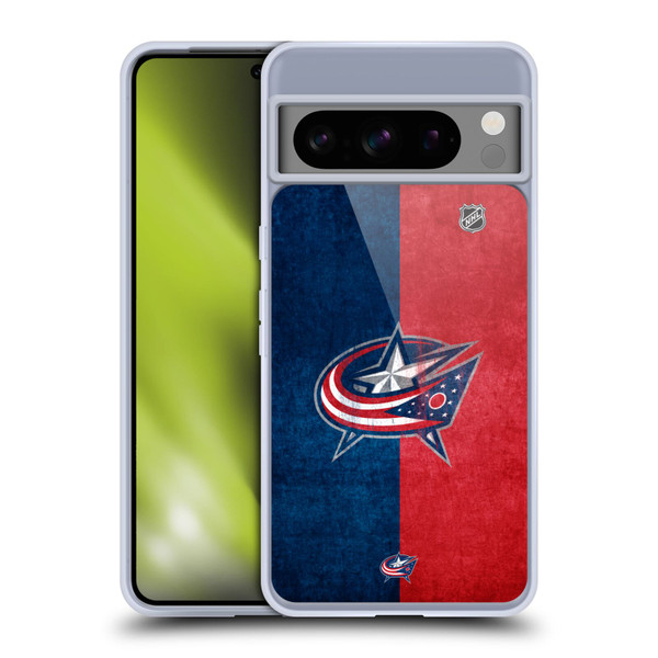 NHL Columbus Blue Jackets Half Distressed Soft Gel Case for Google Pixel 8 Pro