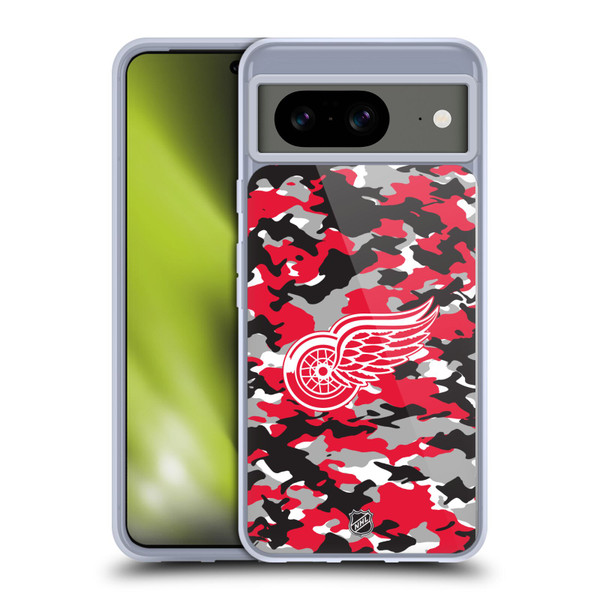 NHL Detroit Red Wings Camouflage Soft Gel Case for Google Pixel 8