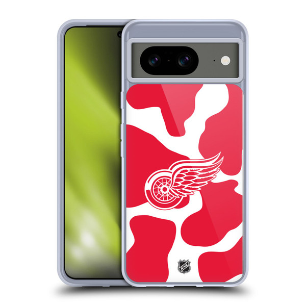 NHL Detroit Red Wings Cow Pattern Soft Gel Case for Google Pixel 8