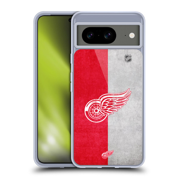 NHL Detroit Red Wings Half Distressed Soft Gel Case for Google Pixel 8