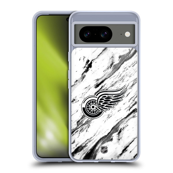 NHL Detroit Red Wings Marble Soft Gel Case for Google Pixel 8