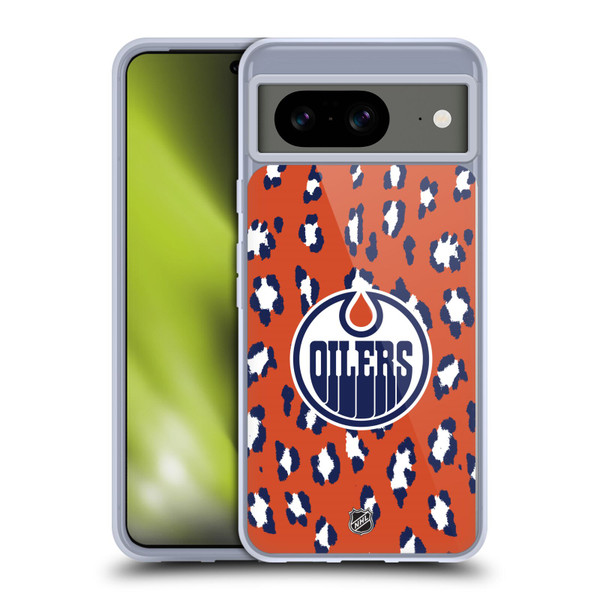 NHL Edmonton Oilers Leopard Pattern Soft Gel Case for Google Pixel 8