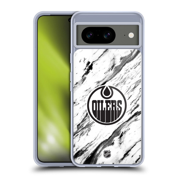 NHL Edmonton Oilers Marble Soft Gel Case for Google Pixel 8