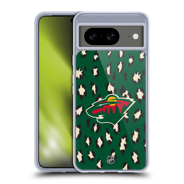 NHL Minnesota Wild Leopard Pattern Soft Gel Case for Google Pixel 8