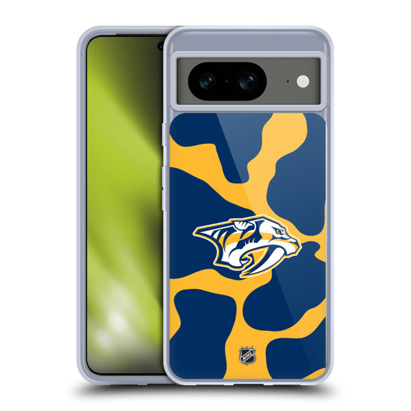 NHL Nashville Predators Cow Pattern Soft Gel Case for Google Pixel 8