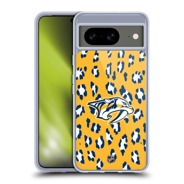NHL Nashville Predators Leopard Pattern Soft Gel Case for Google Pixel 8