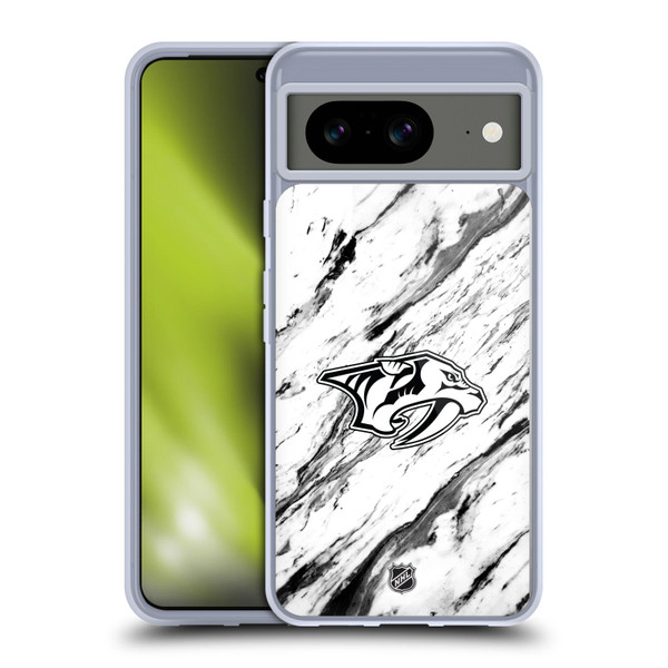 NHL Nashville Predators Marble Soft Gel Case for Google Pixel 8
