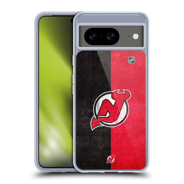 NHL New Jersey Devils Half Distressed Soft Gel Case for Google Pixel 8