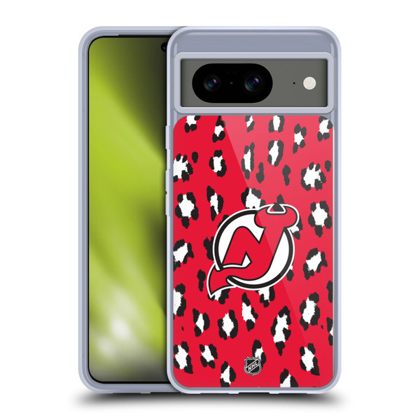 NHL New Jersey Devils Leopard Pattern Soft Gel Case for Google Pixel 8