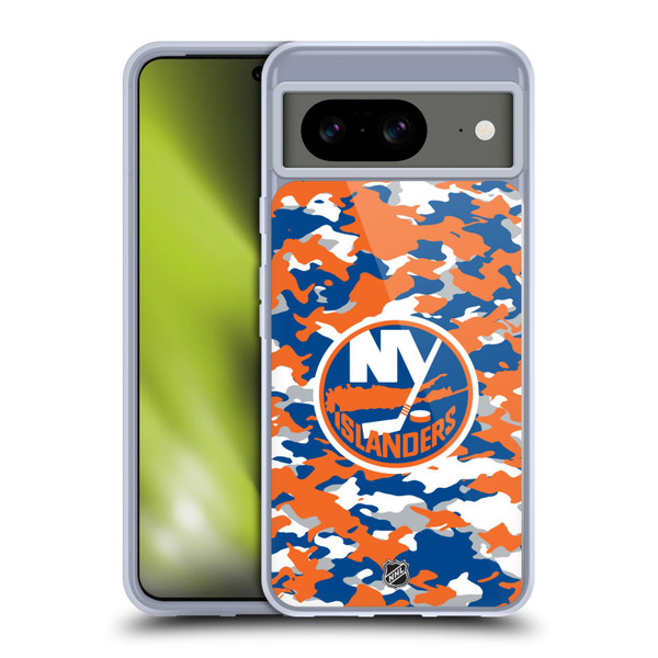 NHL New York Islanders Camouflage Soft Gel Case for Google Pixel 8