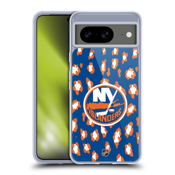 NHL New York Islanders Leopard Pattern Soft Gel Case for Google Pixel 8