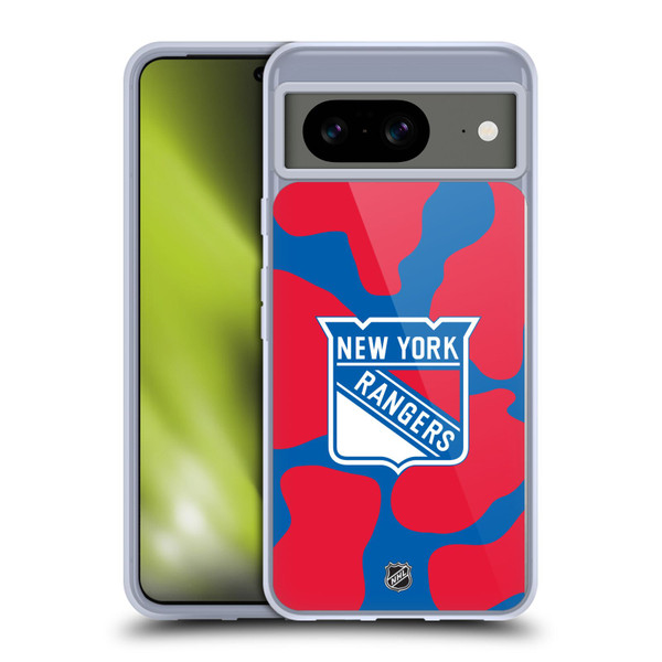 NHL New York Rangers Cow Pattern Soft Gel Case for Google Pixel 8