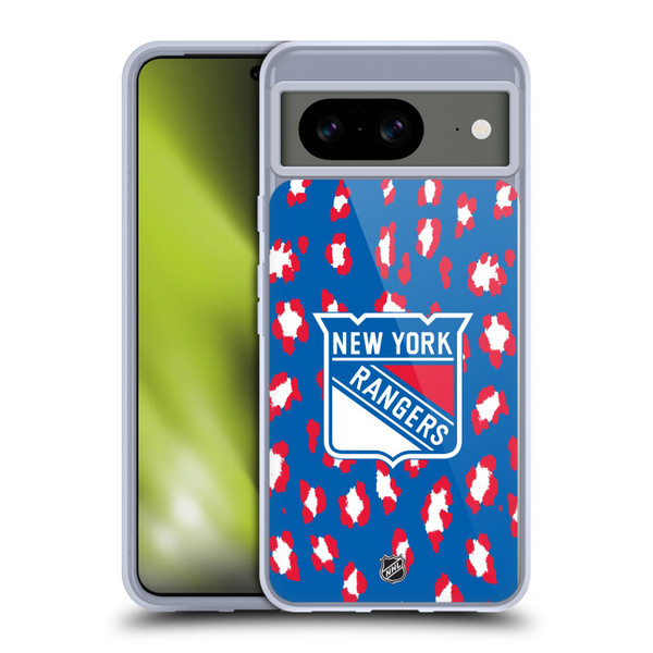 NHL New York Rangers Leopard Pattern Soft Gel Case for Google Pixel 8