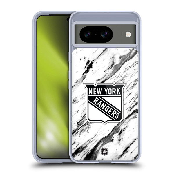 NHL New York Rangers Marble Soft Gel Case for Google Pixel 8