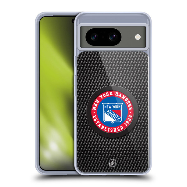 NHL New York Rangers Puck Texture Soft Gel Case for Google Pixel 8