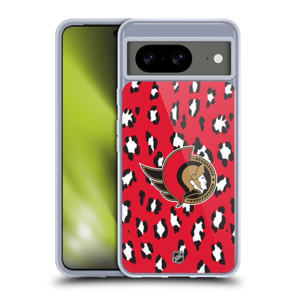NHL Ottawa Senators Leopard Pattern Soft Gel Case for Google Pixel 8
