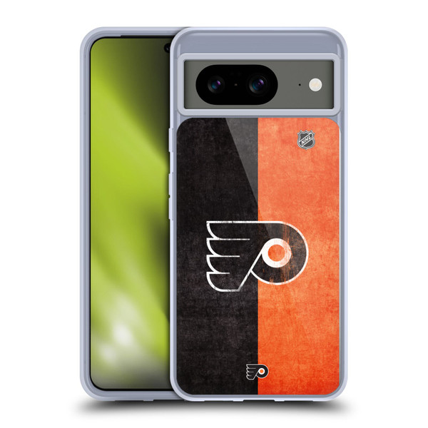NHL Philadelphia Flyers Half Distressed Soft Gel Case for Google Pixel 8