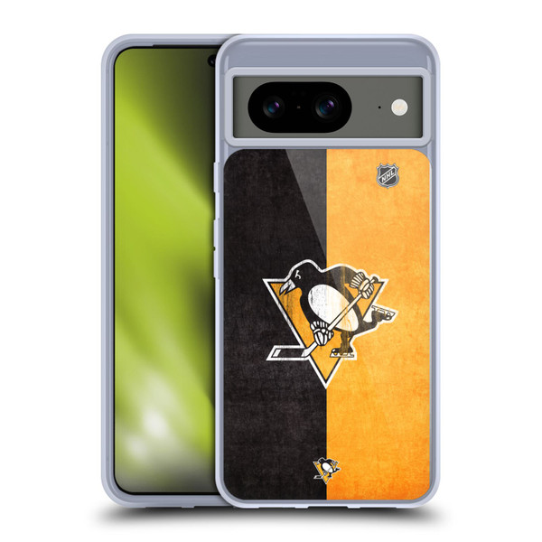 NHL Pittsburgh Penguins Half Distressed Soft Gel Case for Google Pixel 8