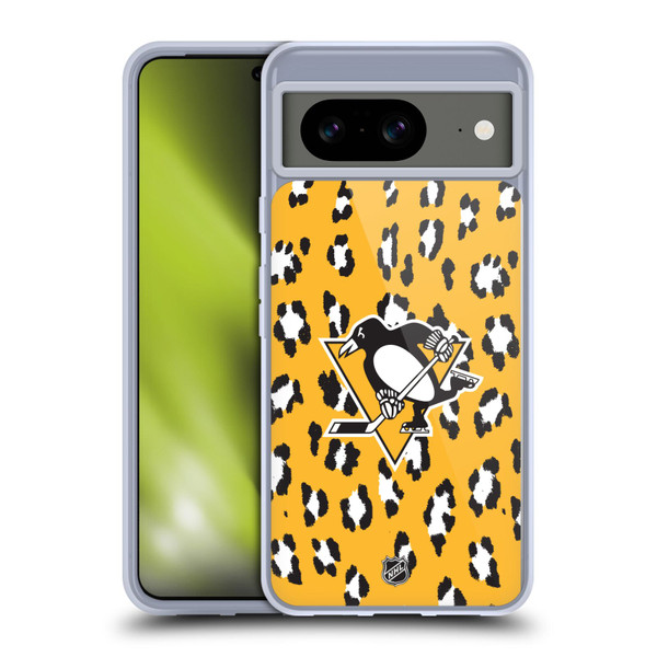 NHL Pittsburgh Penguins Leopard Pattern Soft Gel Case for Google Pixel 8