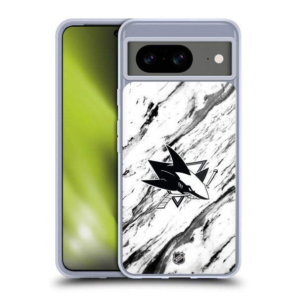 NHL San Jose Sharks Marble Soft Gel Case for Google Pixel 8