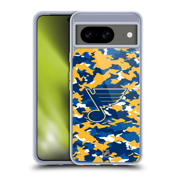 NHL St Louis Blues Camouflage Soft Gel Case for Google Pixel 8