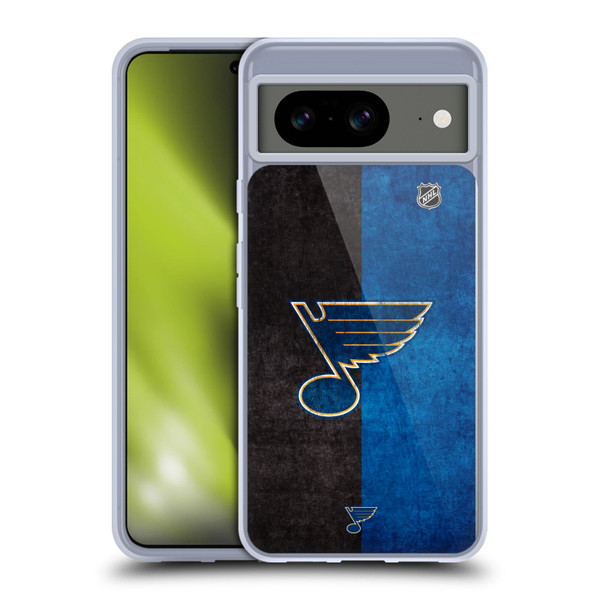 NHL St Louis Blues Half Distressed Soft Gel Case for Google Pixel 8