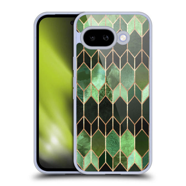 Elisabeth Fredriksson Geometric Design And Pattern Green Stained Glass Soft Gel Case for Google Pixel 9A