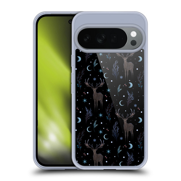 Episodic Drawing Art Winter Deer Pattern Soft Gel Case for Google Pixel 10
