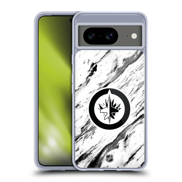 NHL Winnipeg Jets Marble Soft Gel Case for Google Pixel 8