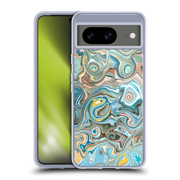 Ninola Abstract 3 Blue Mineral Agates Soft Gel Case for Google Pixel 8