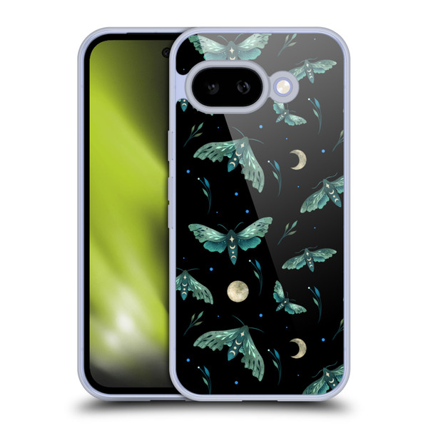 Episodic Drawing Art Lime Hawk Moth Pattern Soft Gel Case for Google Pixel 9A