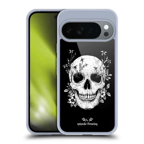Episodic Drawing Mix Illustrations Floral Skull Soft Gel Case for Google Pixel 10