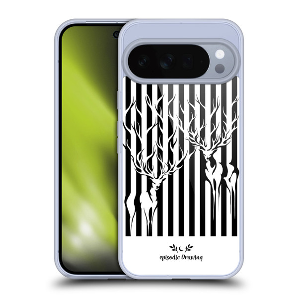 Episodic Drawing Mix Illustrations Deers In Stripes Soft Gel Case for Google Pixel 10 Pro XL