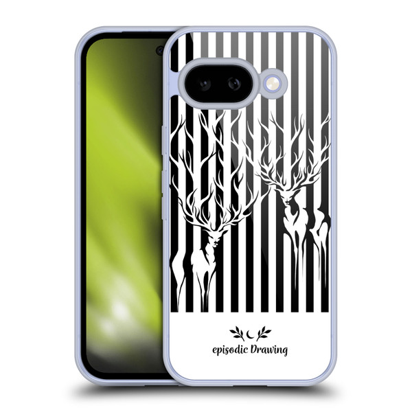Episodic Drawing Mix Illustrations Deers In Stripes Soft Gel Case for Google Pixel 9A