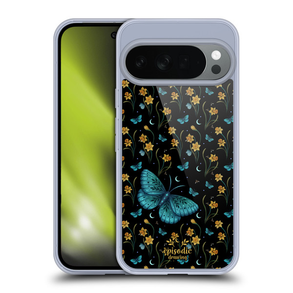 Episodic Drawing Moth Patterns Daffodil Flowers Soft Gel Case for Google Pixel 10