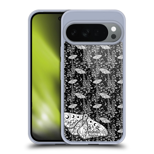 Episodic Drawing Moth Patterns White Soft Gel Case for Google Pixel 10