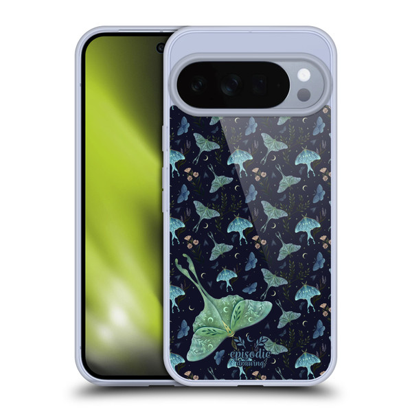Episodic Drawing Moth Patterns Green Soft Gel Case for Google Pixel 10 Pro XL