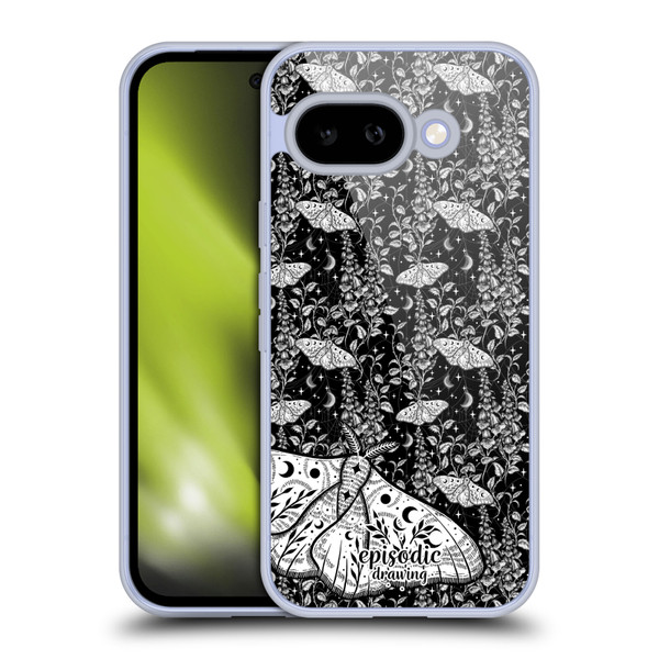Episodic Drawing Moth Patterns White Soft Gel Case for Google Pixel 9A