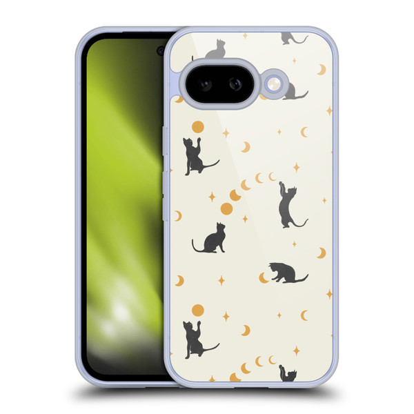 Episodic Drawing Pattern Cat And Moon Soft Gel Case for Google Pixel 9A