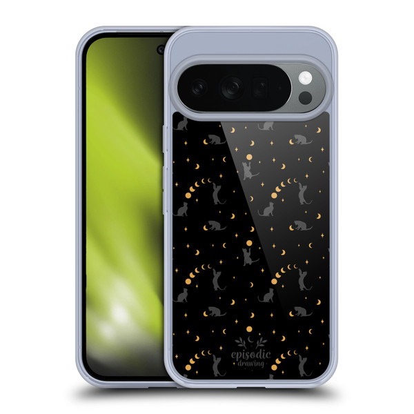 Episodic Drawing Spooky Patterns Black Cat Soft Gel Case for Google Pixel 10