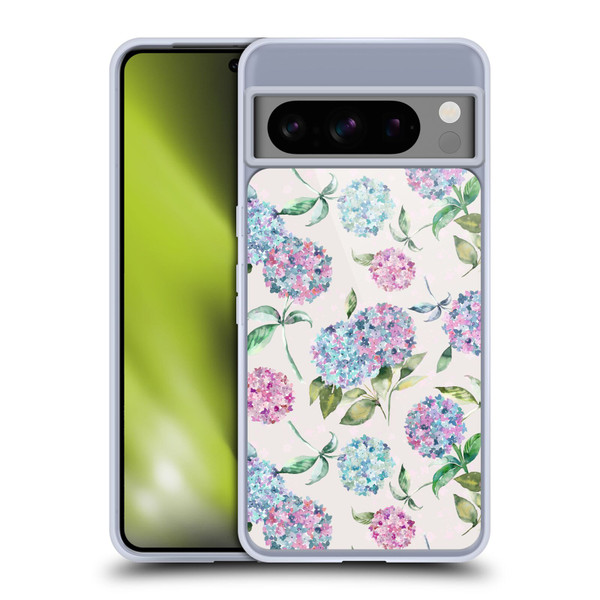 Ninola Pastel Beautiful Floral Magic Hydrangea Soft Gel Case for Google Pixel 8 Pro