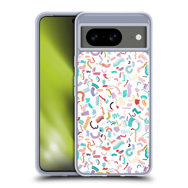 Ninola Patterns Cute Curly Shapes White Soft Gel Case for Google Pixel 8