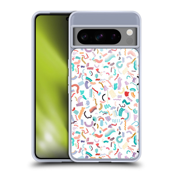 Ninola Patterns Cute Curly Shapes White Soft Gel Case for Google Pixel 8 Pro
